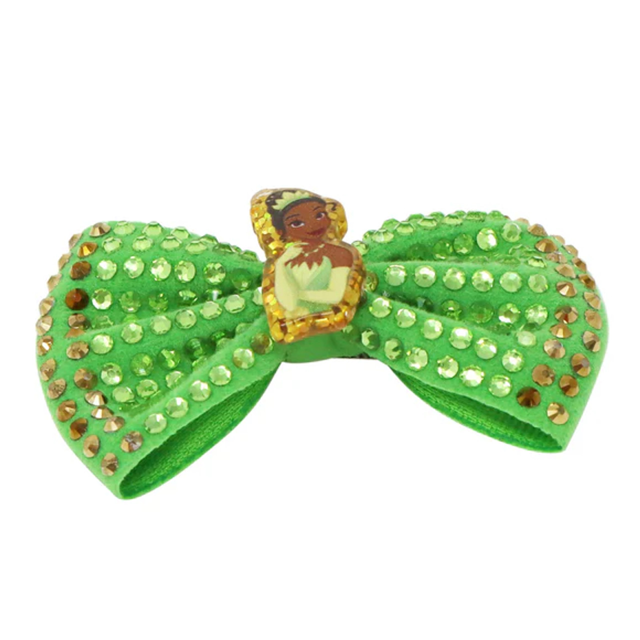Disney Princess Tiana Green Sparkling Rhinestone Hair Bow