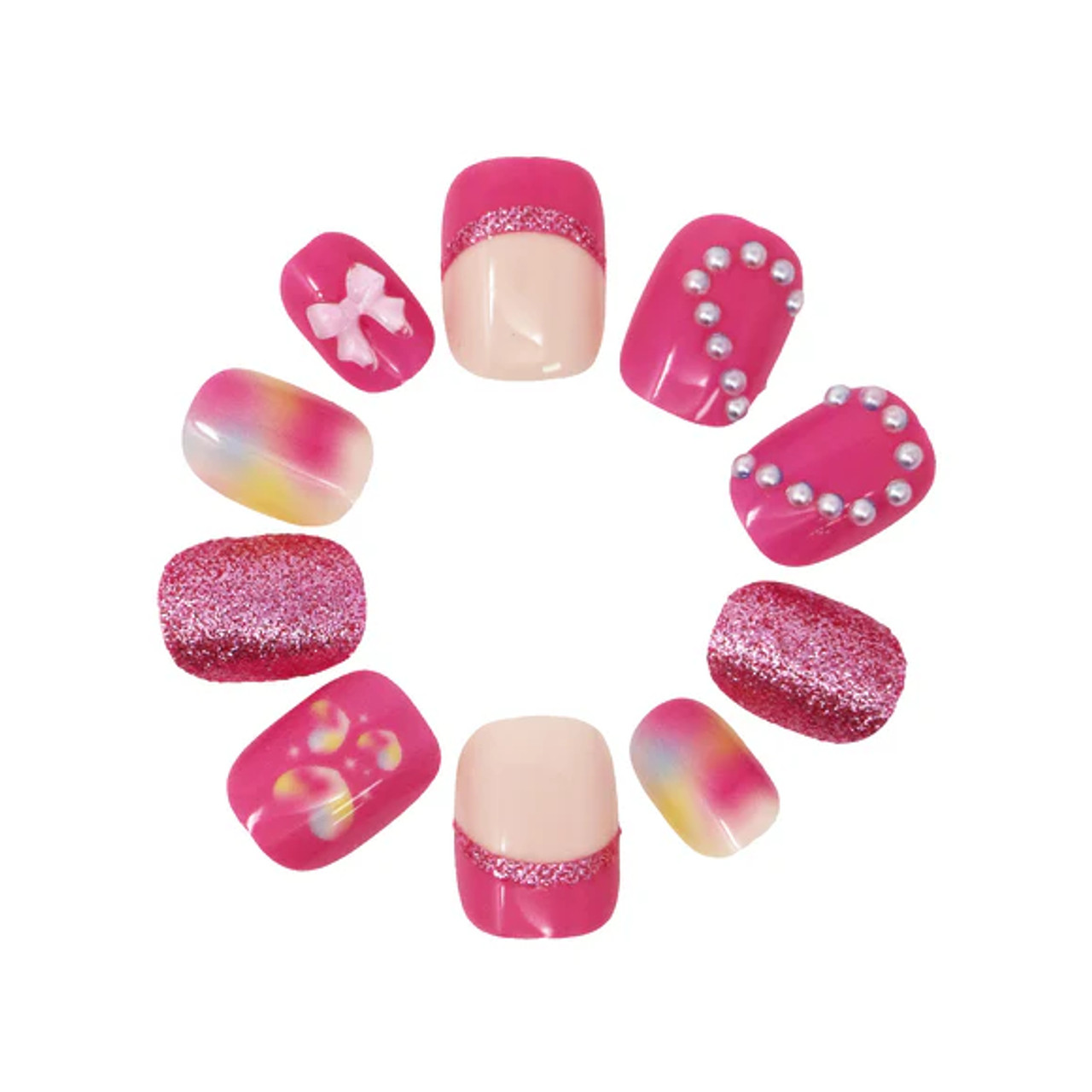 3D Love Heart Press On Nails