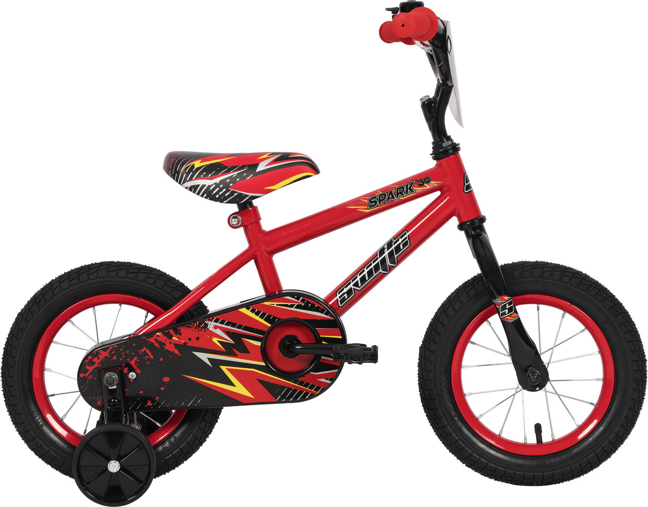Swifte 12inch Bike with Training Wheels - Red Lightning