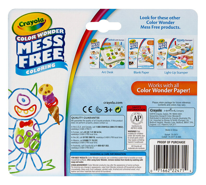 Crayola Colour Wonder Mess Free Mini Markers Classic Colours 10 Ct