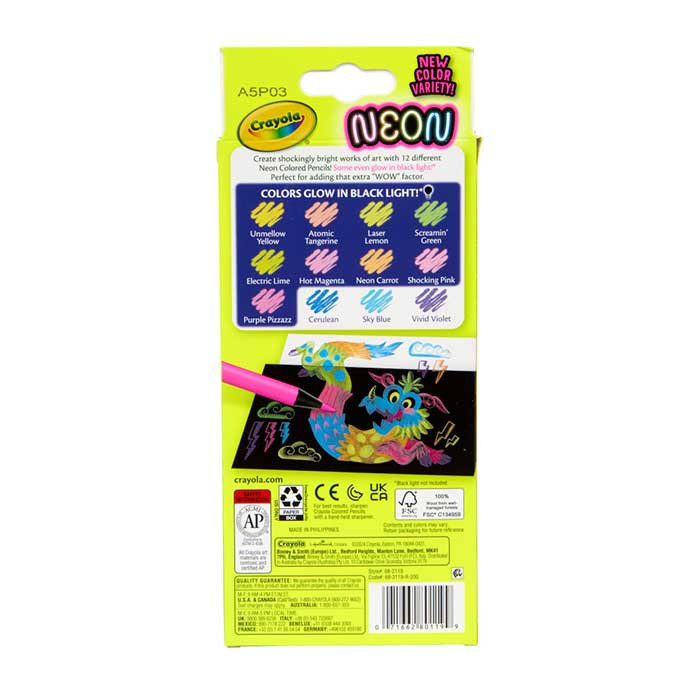 Crayola Neon Coloured Pencils 12 Count