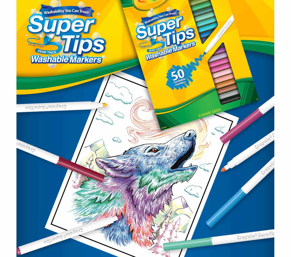 Crayola Washable Super Tips Markers 50 Count