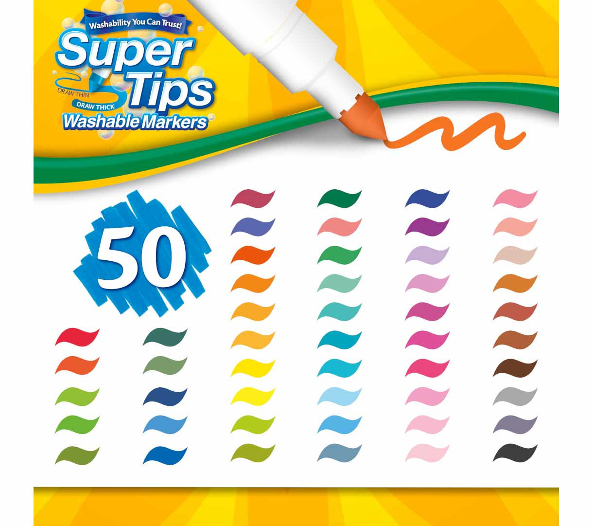 Crayola Washable Super Tips Markers 50 Count