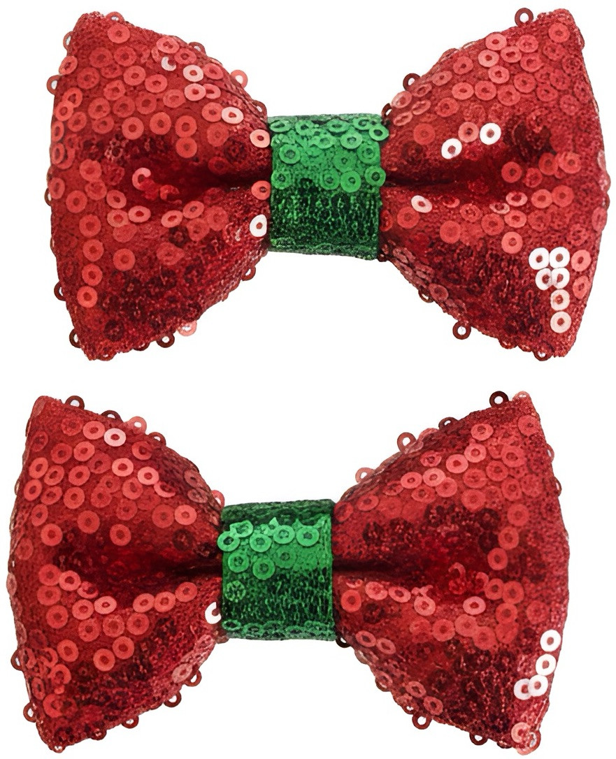 Glitter Bow Hair Clips