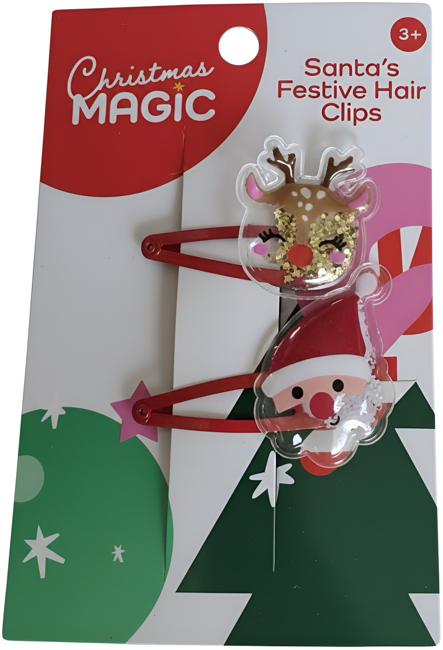 Santa's Festive Hair Clips