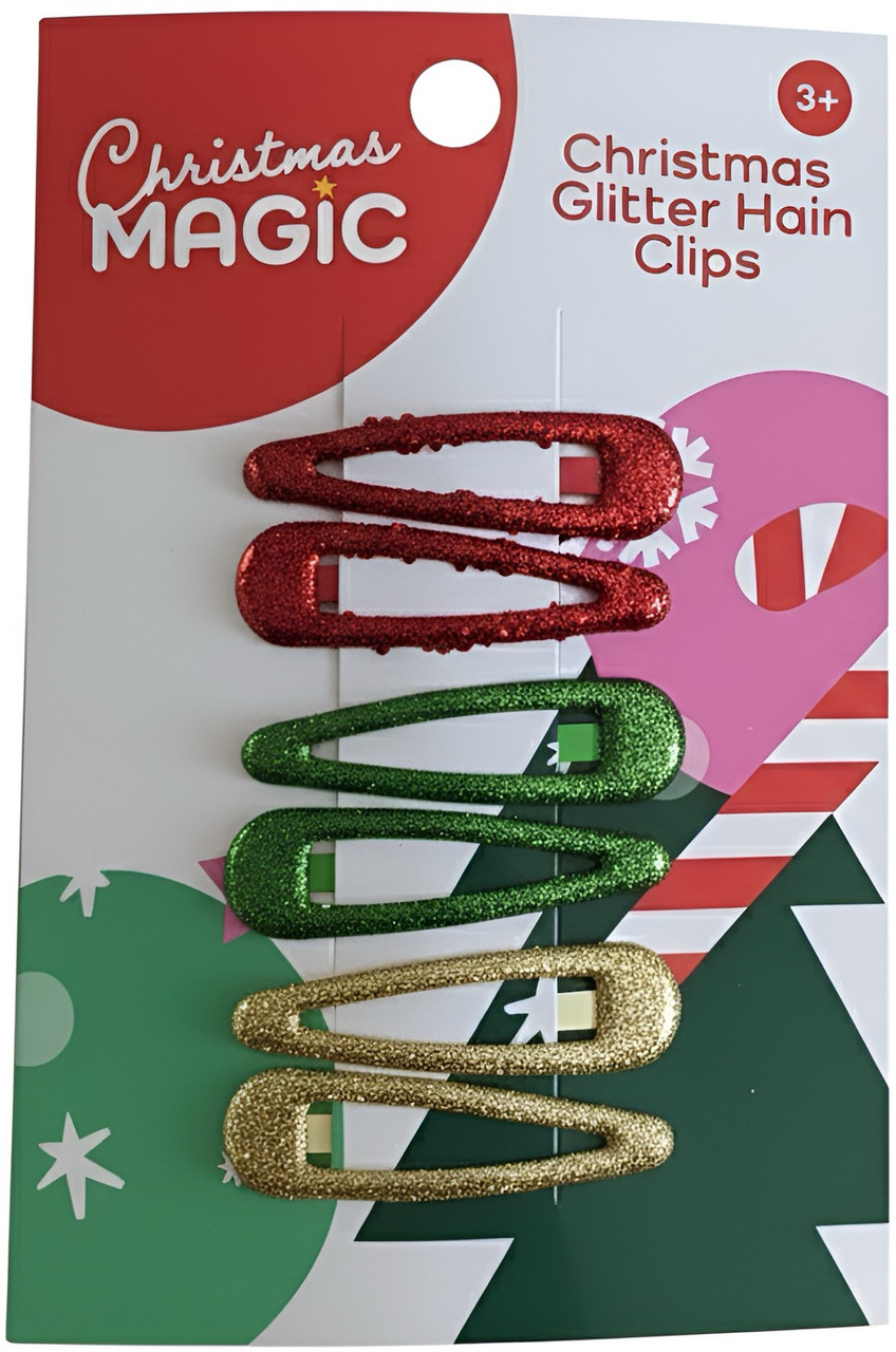 Christmas Glitter Hair Clips