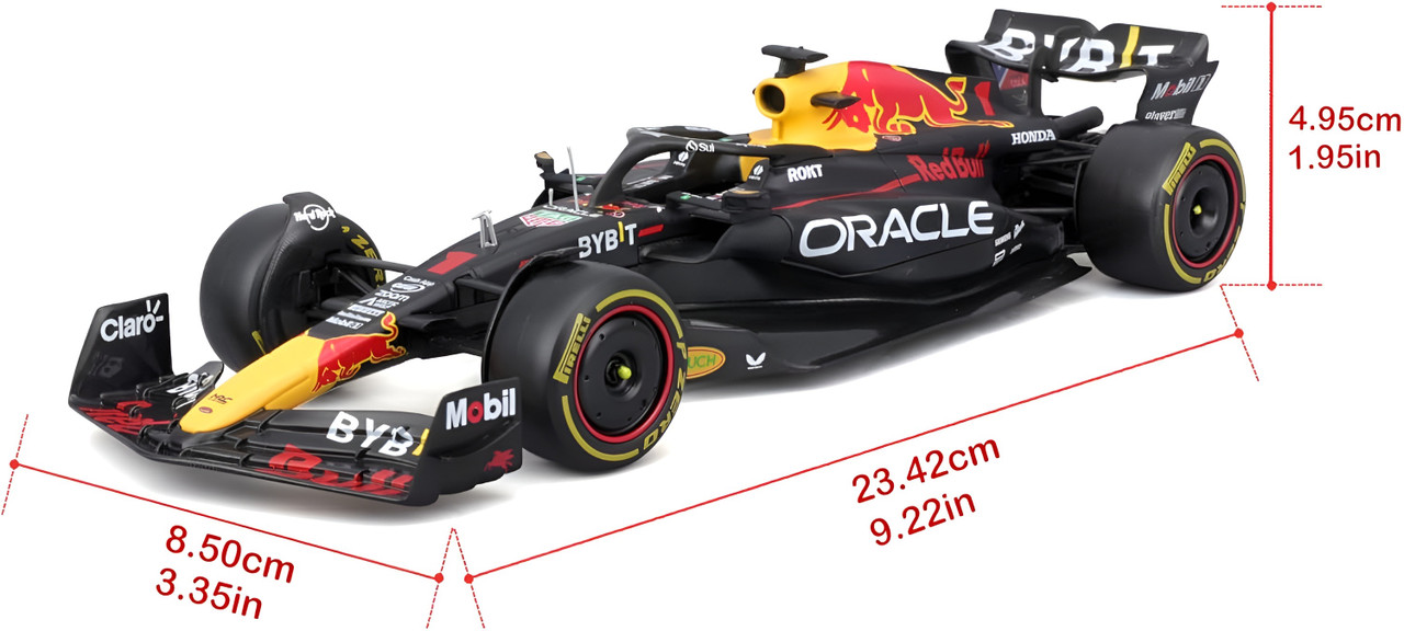 Bburago 1:24 2023 Race Oracle Red Bull RB19 Die-Cast Car with Verstappen #1 Figure