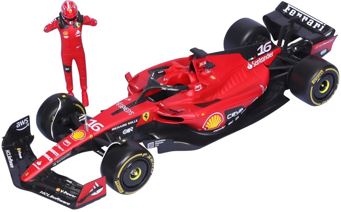 Bburago 1:24 Ferrari SF-23 - Charles Leclerc #16 Formula Racing Car Die-Cast Model