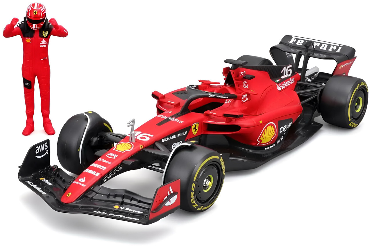 Bburago 1:24 Ferrari SF-23 - Charles Leclerc #16 Formula Racing Car Die-Cast Model