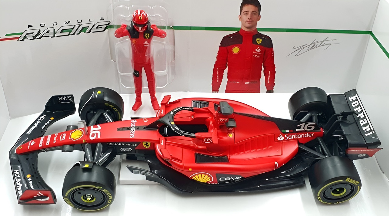 Bburago 1:24 Ferrari SF-23 - Charles Leclerc #16 Formula Racing Car Die-Cast Model