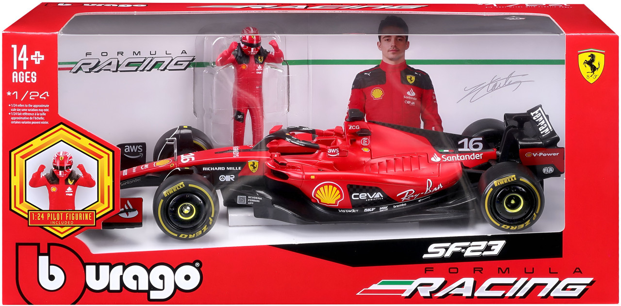 Bburago 1:24 Ferrari SF-23 - Charles Leclerc #16 Formula Racing Car Die-Cast Model