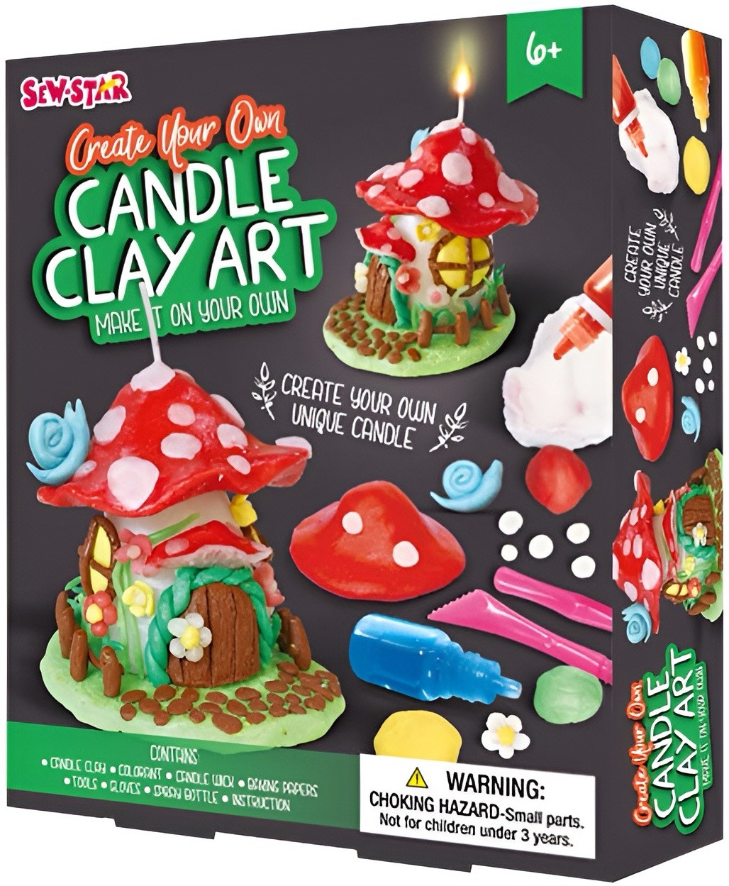 Creat Your Own Candle Clay Art - Mushroom