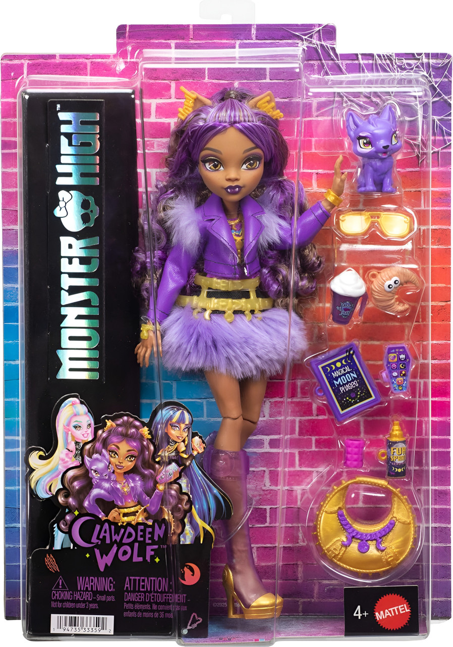 Monster High Clawdeen Wolf Doll with Pet Crescent