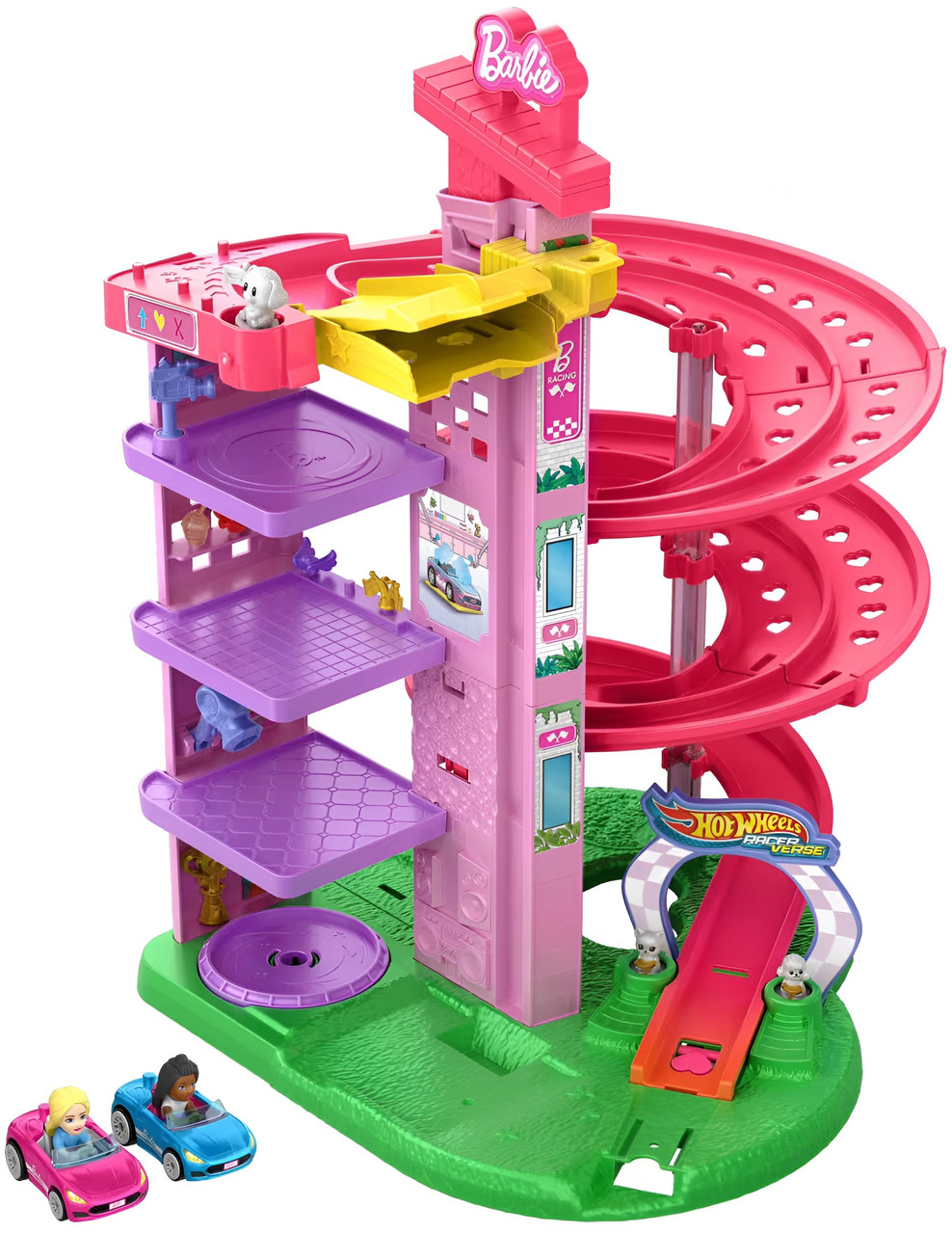 Hot Wheels Racerverse Barbie Spiral Race Track Set