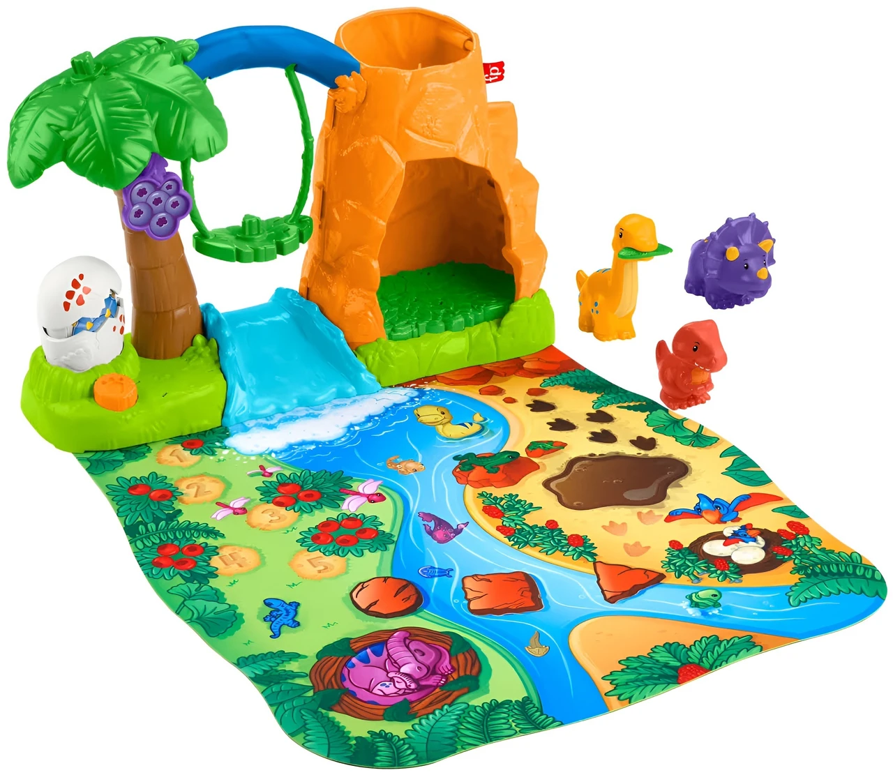 Fisher-Price Little People Dinosaur Village & Play Mat Toddler Playset