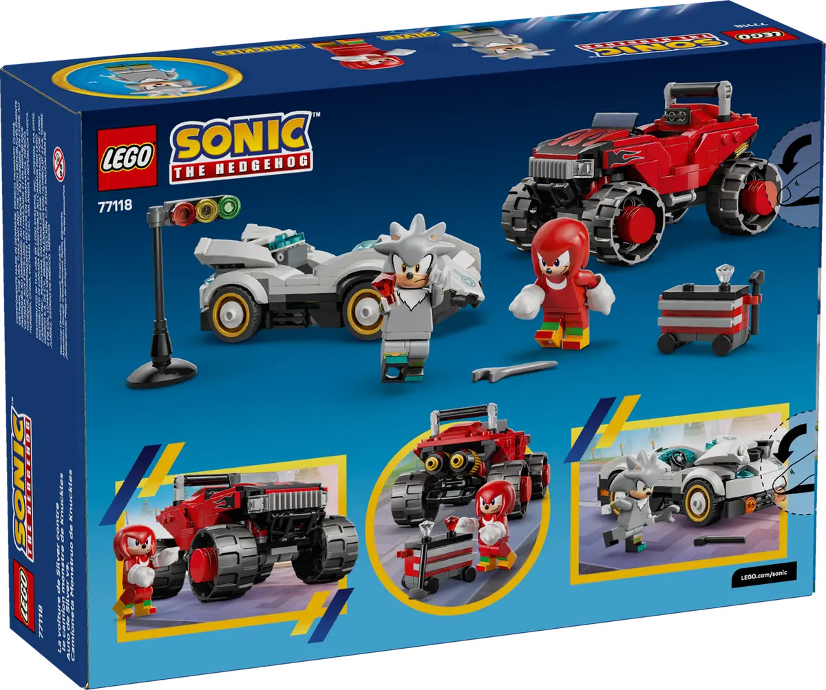 LEGO Sonic the Hedgehog Silver's Car vs. Knuckles' Monster Truck 77118