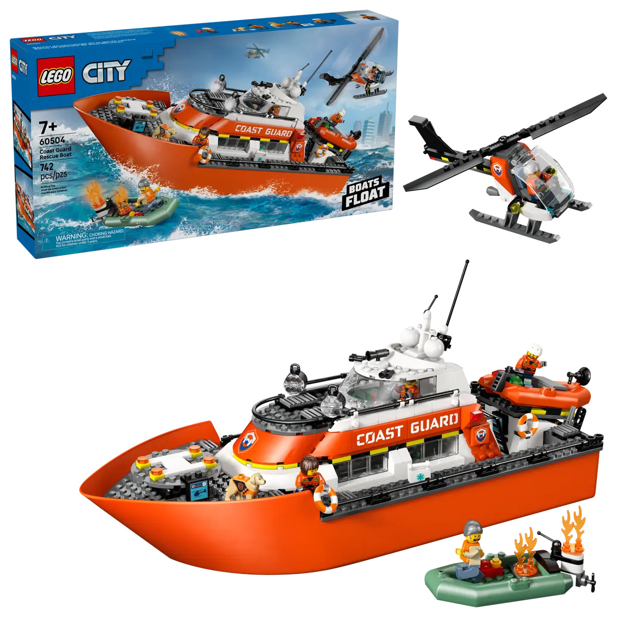 LEGO City Coast Guard Rescue Boat & Helicopter 60504