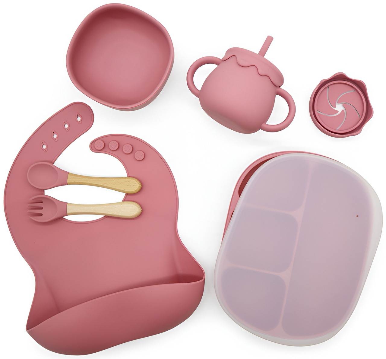 Nibble & Sip 7-piece Feeding Set - Pink