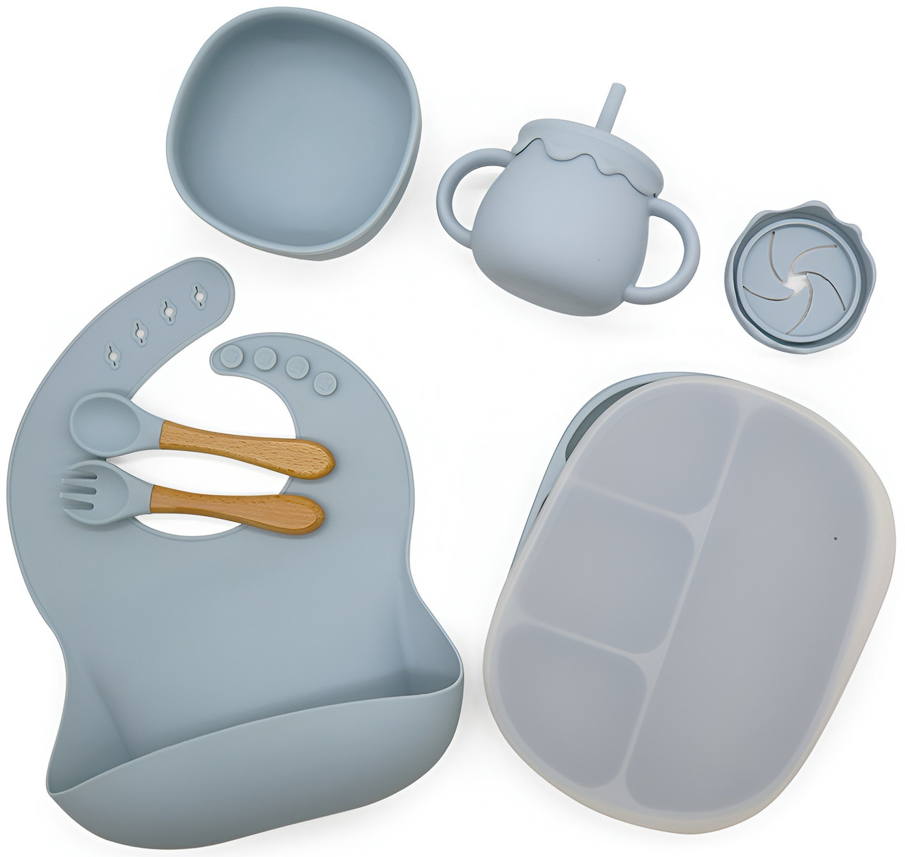 Nibble & Sip 7-piece Feeding Set - Blue