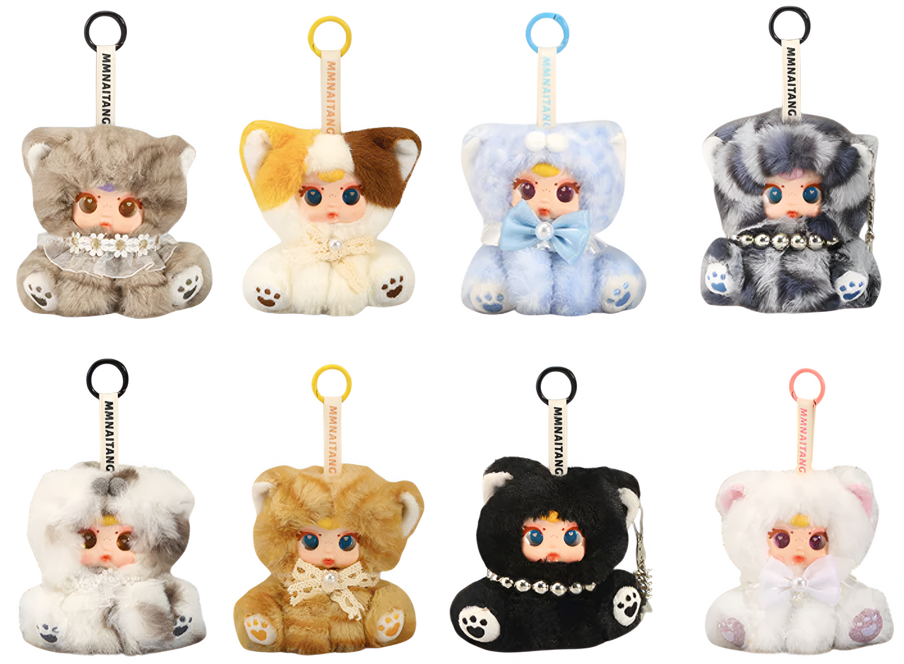 MM Naughty Cat Keychain Plush Blind Box 