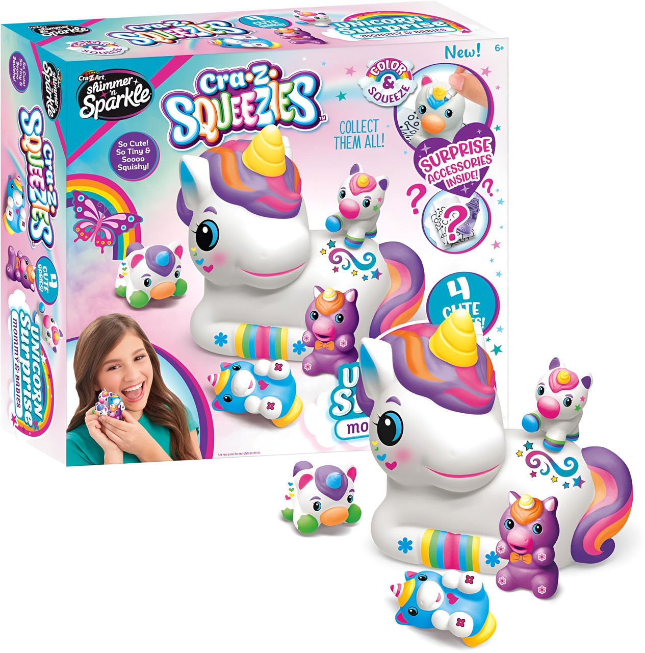 Shimmer N Sparkle Squeezie Unicorn Surprise Mommy & Babies
