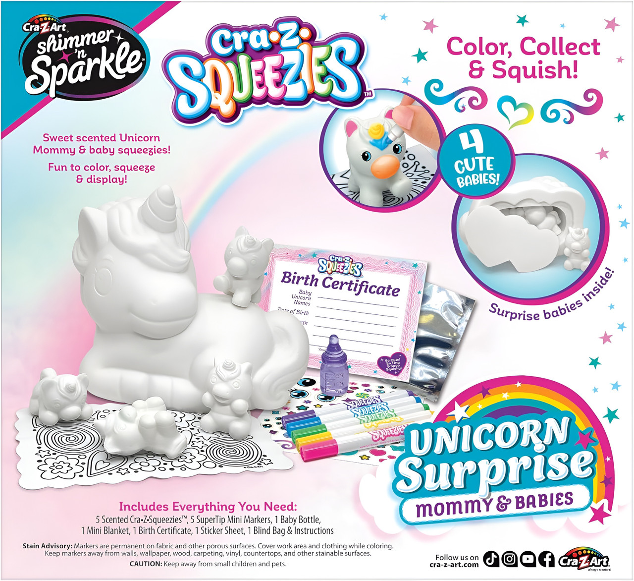 Shimmer N Sparkle Squeezie Unicorn Surprise Mommy & Babies