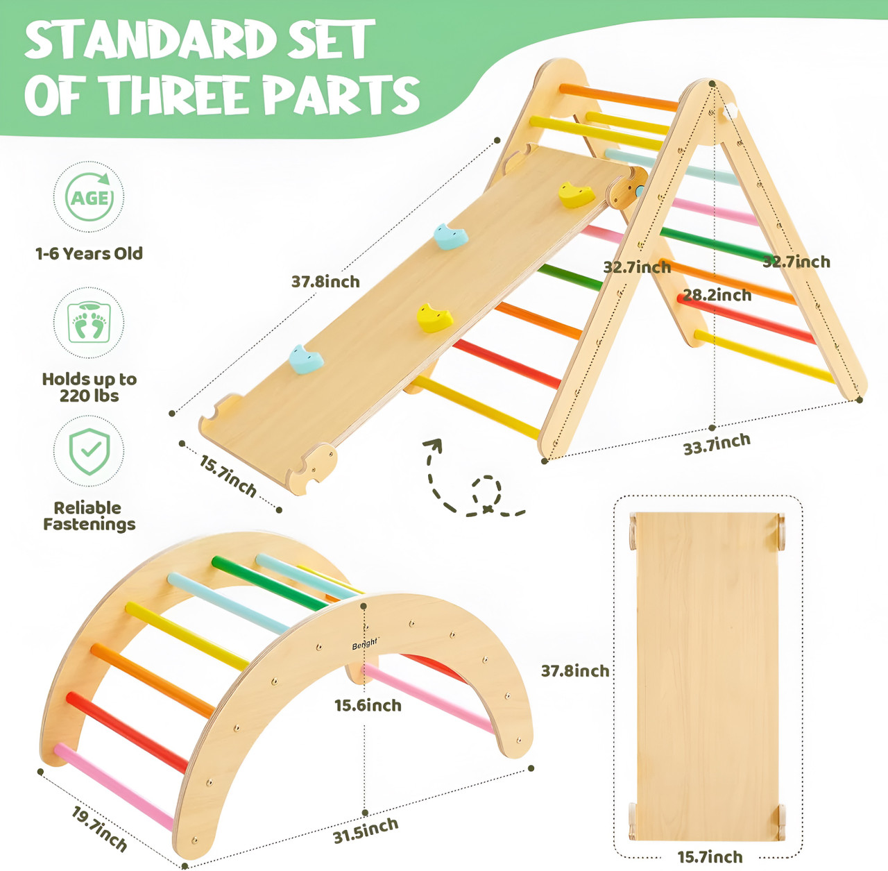 Wonder Co Grow Climb & Discovery Wooden Play Gym