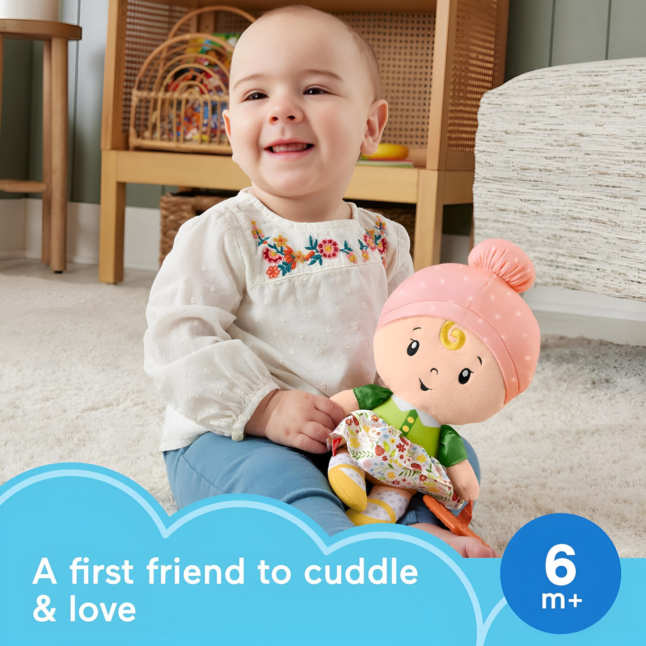 Fisher-Price Cuddle & Chime First Babydoll Infant Sensory Toy