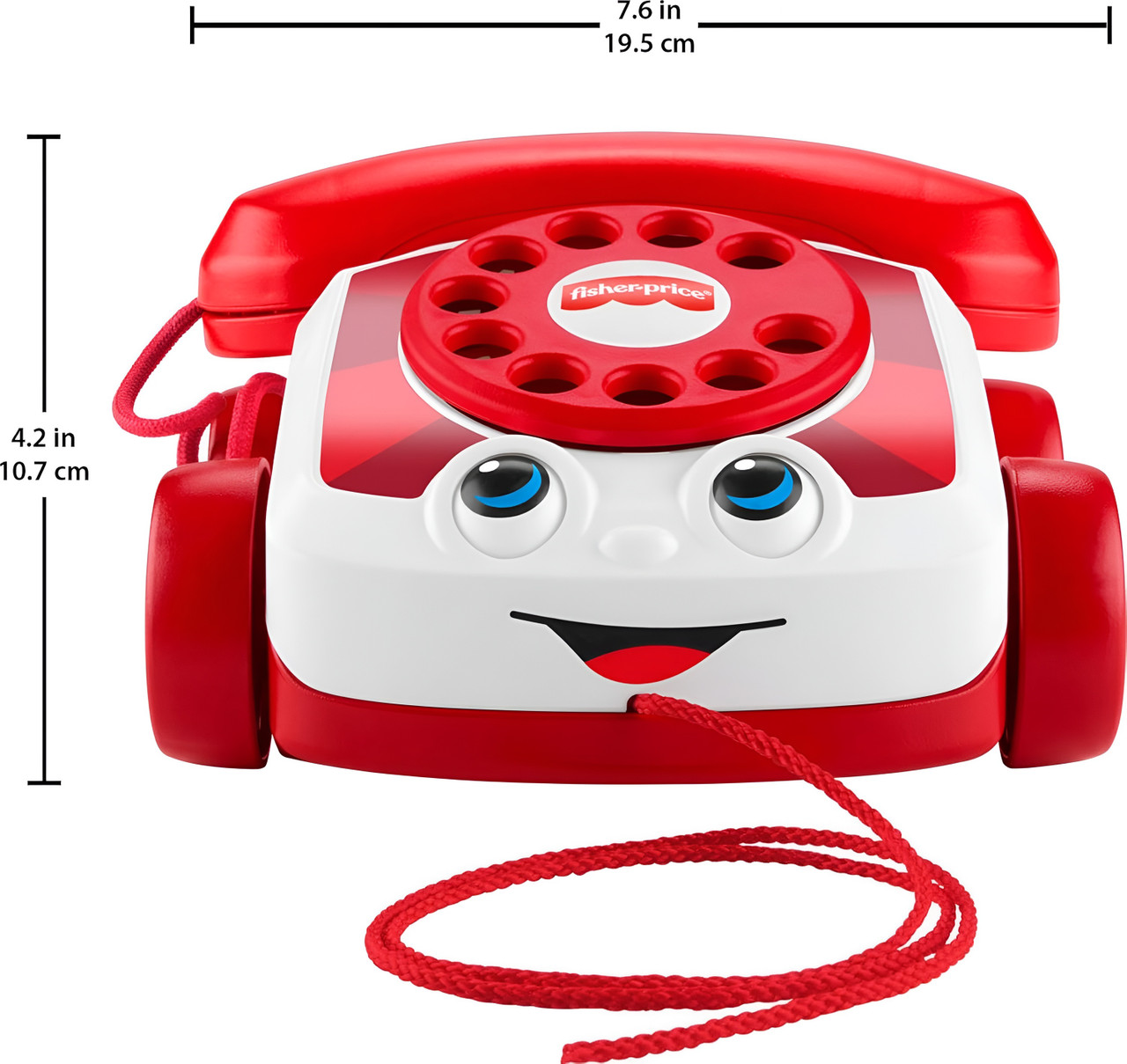 Fisher-Price Red Chatter Telephone Baby & Toddler Pull Toy, Mattel 80th Anniversary Edition