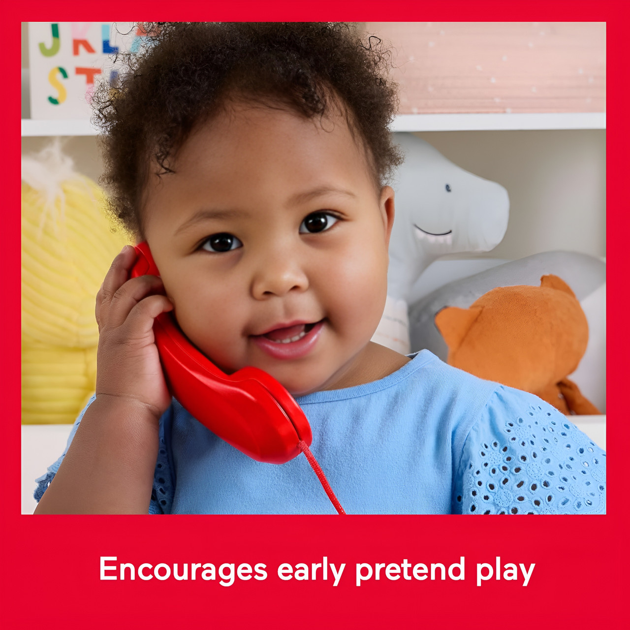 Fisher-Price Red Chatter Telephone Baby & Toddler Pull Toy, Mattel 80th Anniversary Edition
