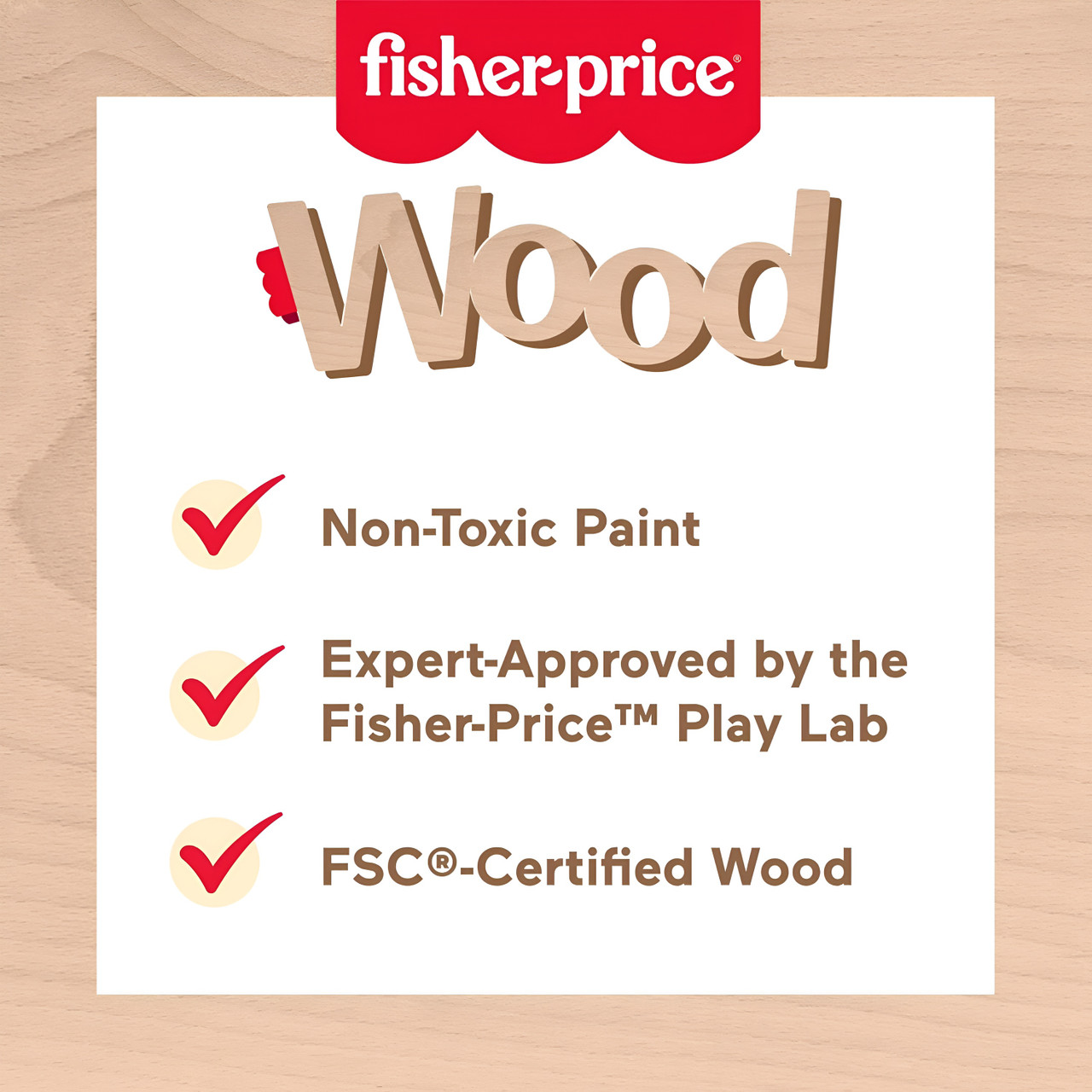 Fisher-Price Wooden Balance Tree Preschool Stacking Activity Toy