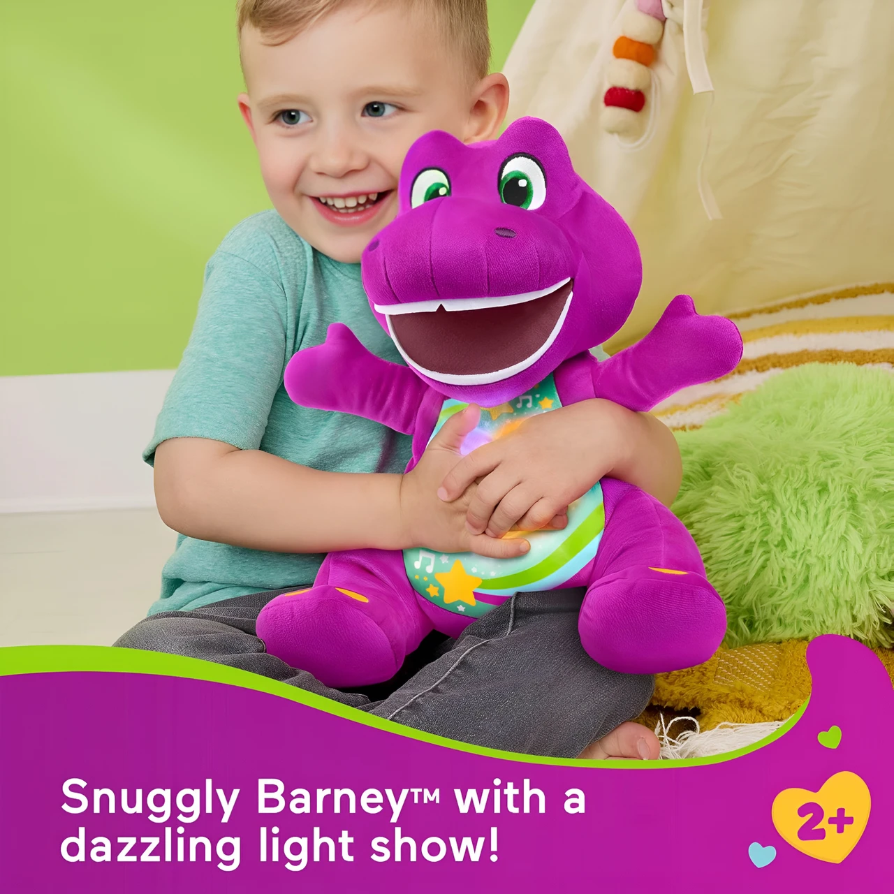 Fisher-Price Barney's World Heart Glow Barney Plush Toy