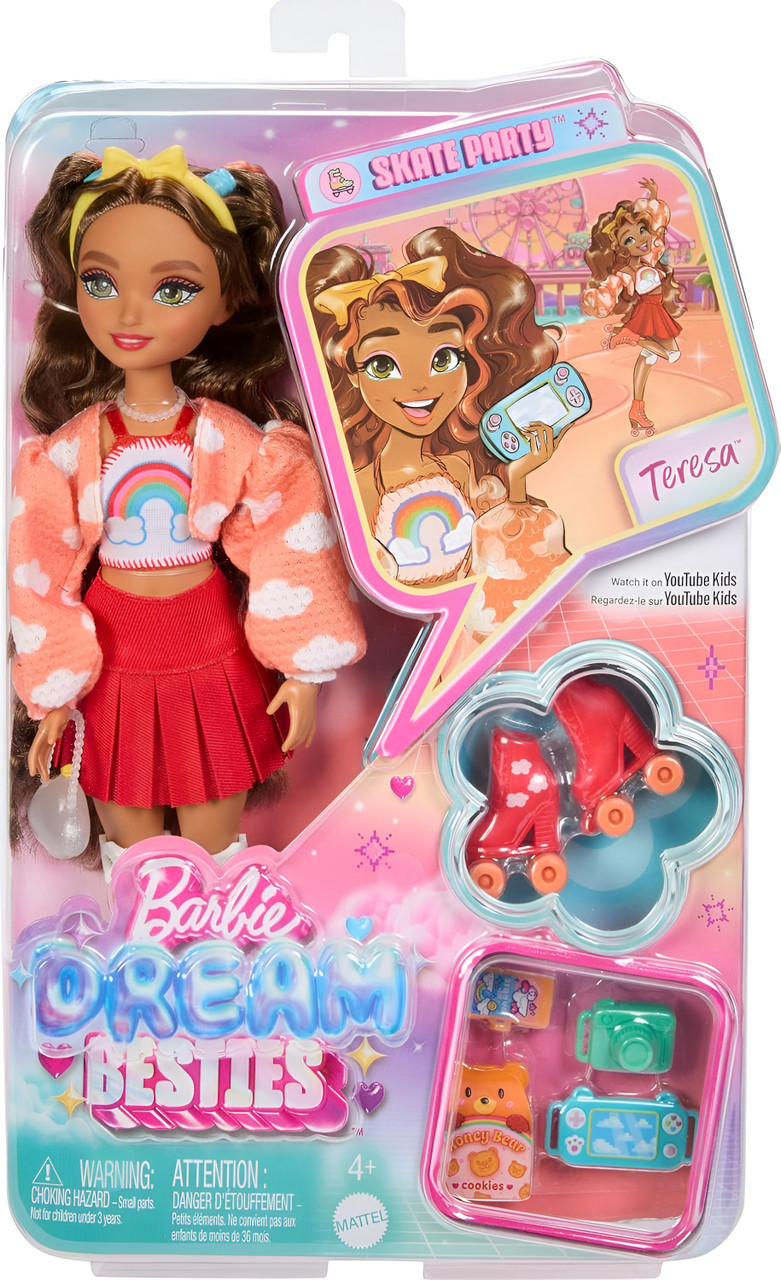 Dream Besties Barbie Teresa Roller Skating Fashion Doll