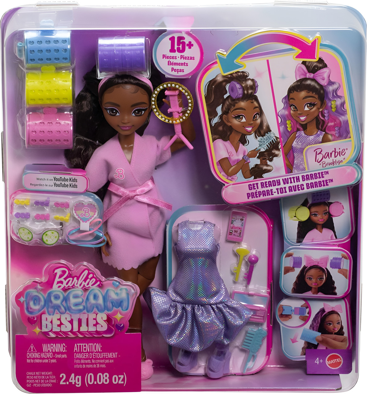 Barbie Dream GET Ready Brooklyn Fashion Doll with Stylised Hair