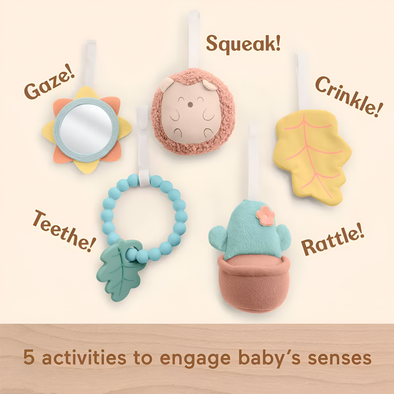 Fisher-Price Wood Baby Playmat Lay & Play Deluxe Activity Gym with Wooden Frame & Tummy Time Sensory Toys