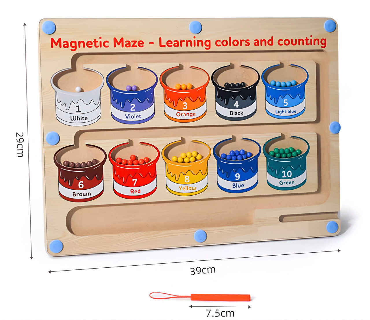 Wonder Co Grow - Colours & Counting Magnetic Maze
