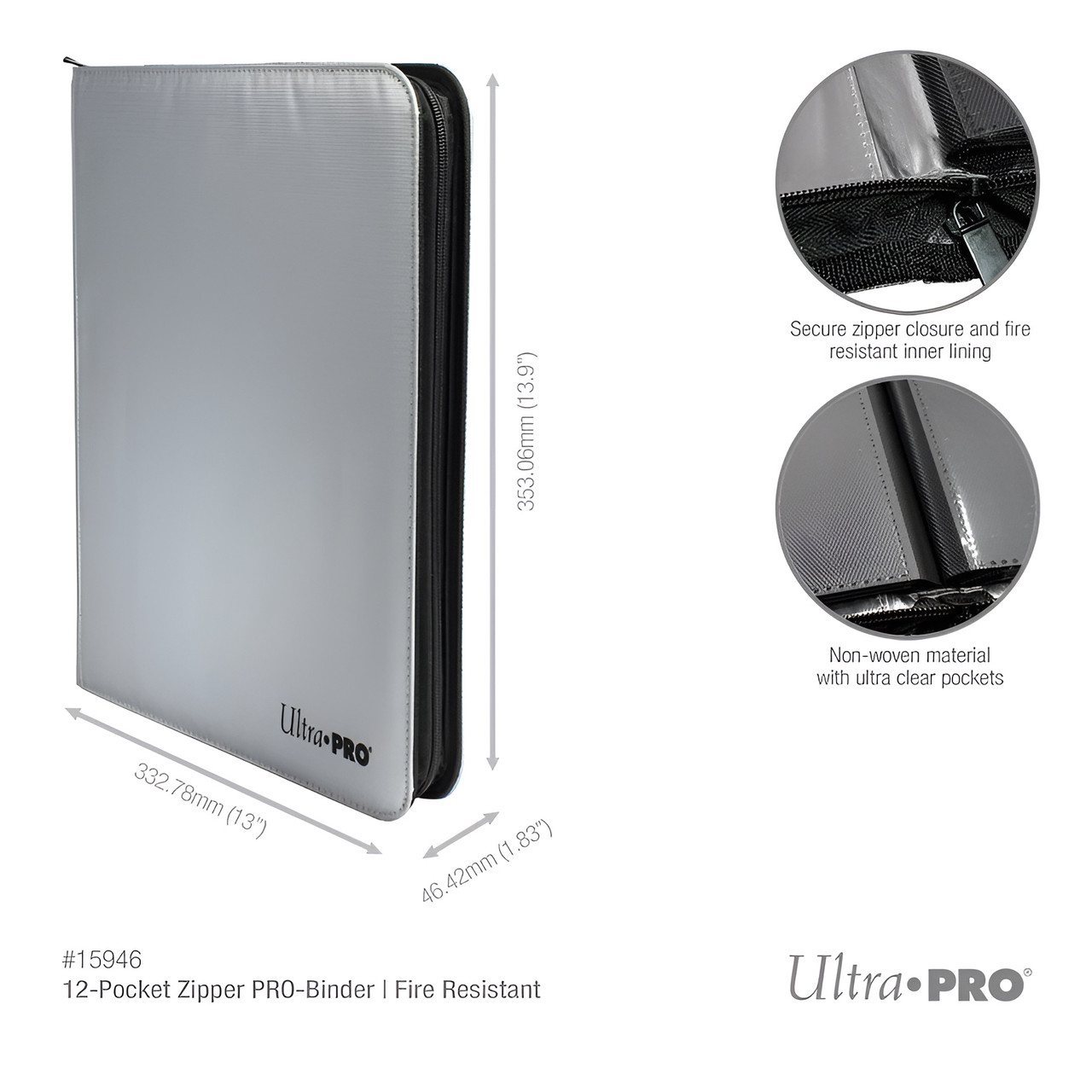 Ultra Pro Binder 12 pocket Zippered - Silver