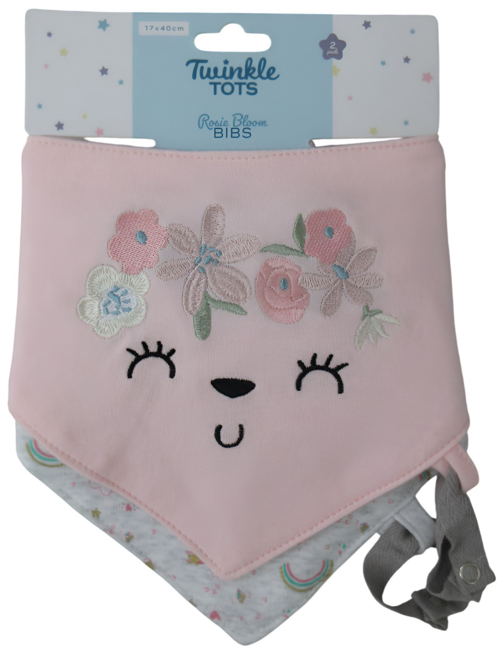 Twinkle Tots - Dribble Bib Rosie Bloom 2 Pack