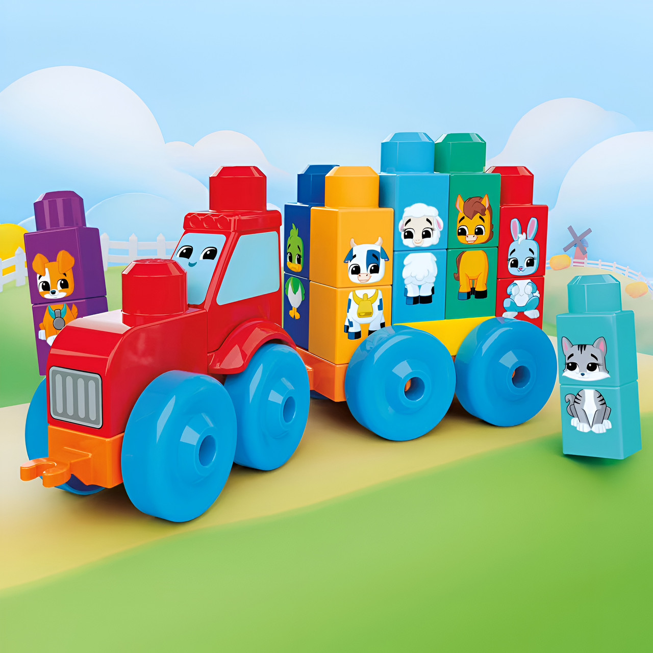 MEGA BLOKS First Builders Build & Match Animal Tractor (30 Pieces)