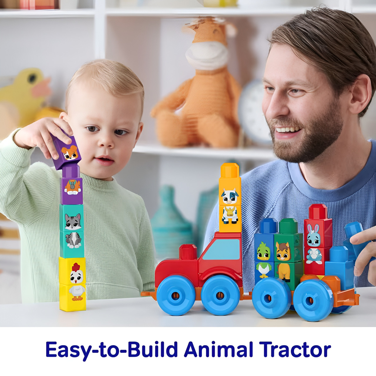 MEGA BLOKS First Builders Build & Match Animal Tractor (30 Pieces)