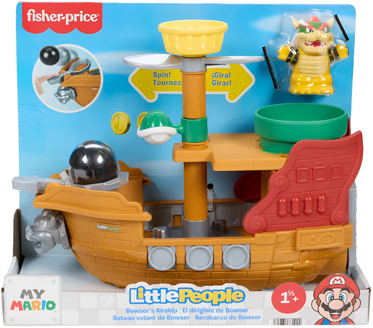 Fisher-Price Little People My Mario Bowser's Airship & Figure Set