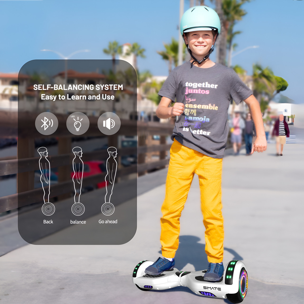 Hoverx Light-Up Hoverboard - White