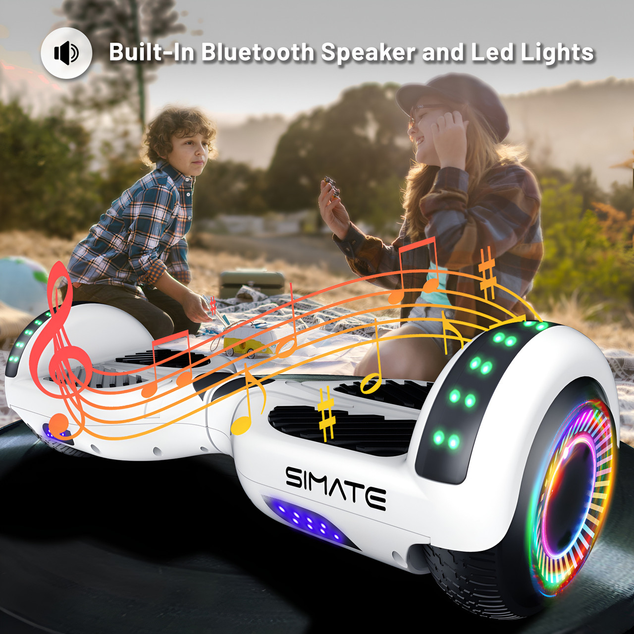 Hoverx Light-Up Hoverboard - White