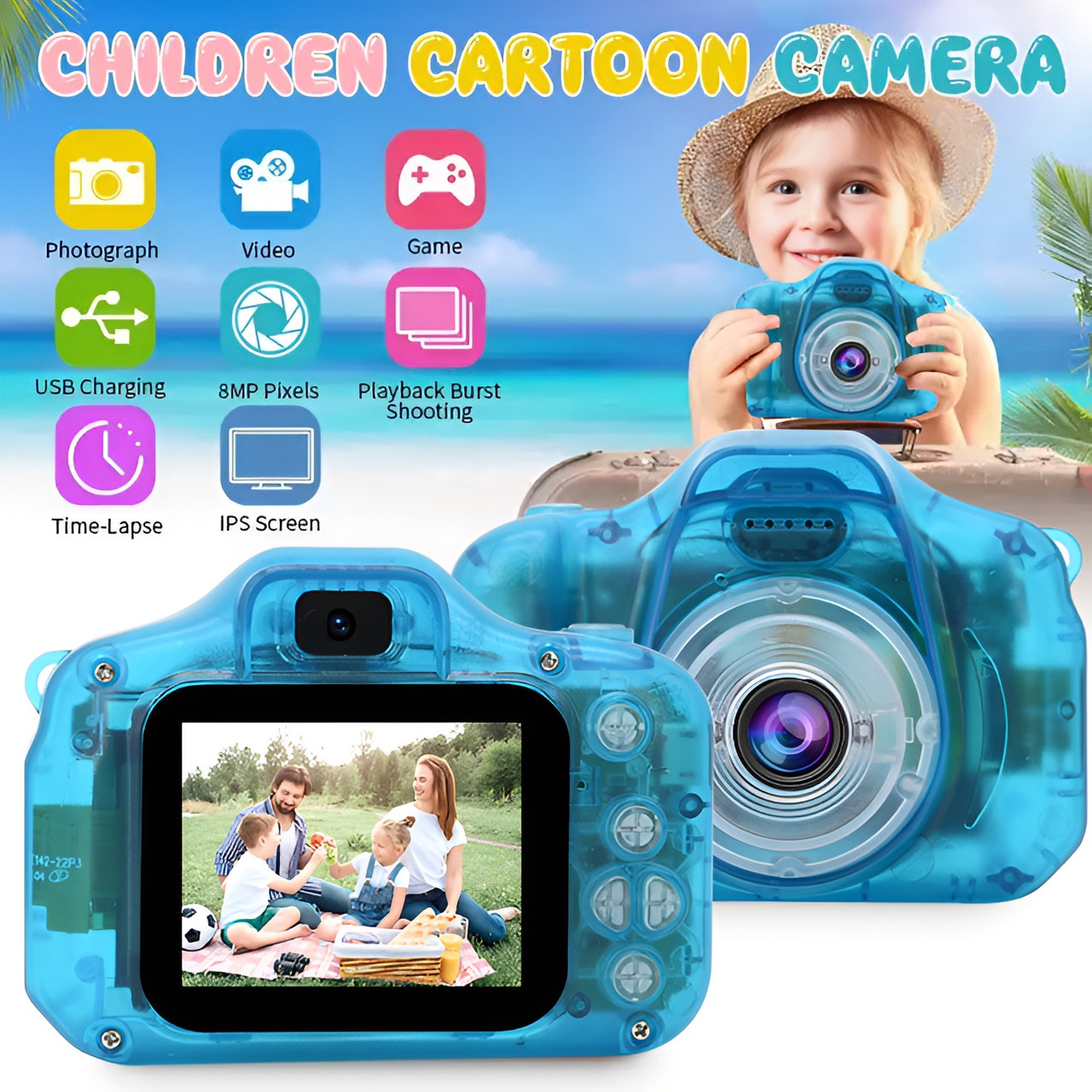 Snappy Splash Waterproof Camera - Blue