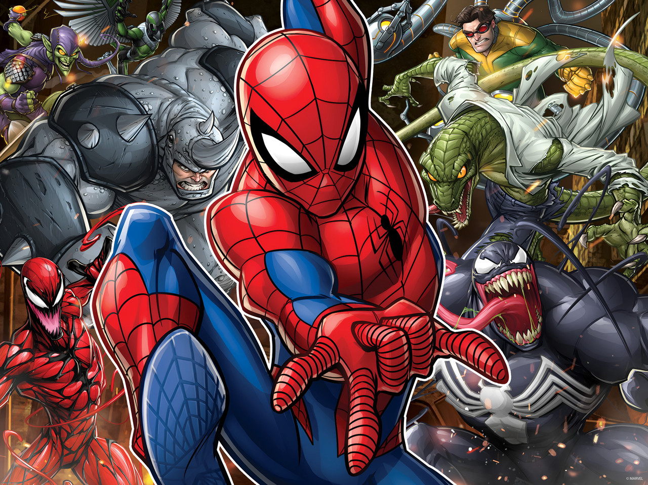 Marvel Spiderman and Villains 3D Jigsaw Puzzle 500pc