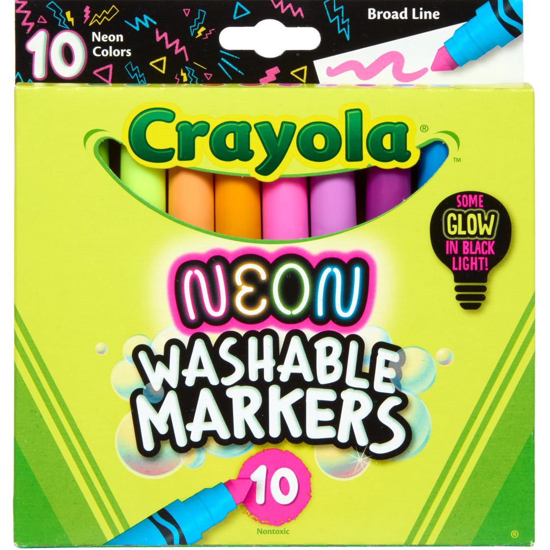 Crayola Washable Markers Broadline - 10 Neon