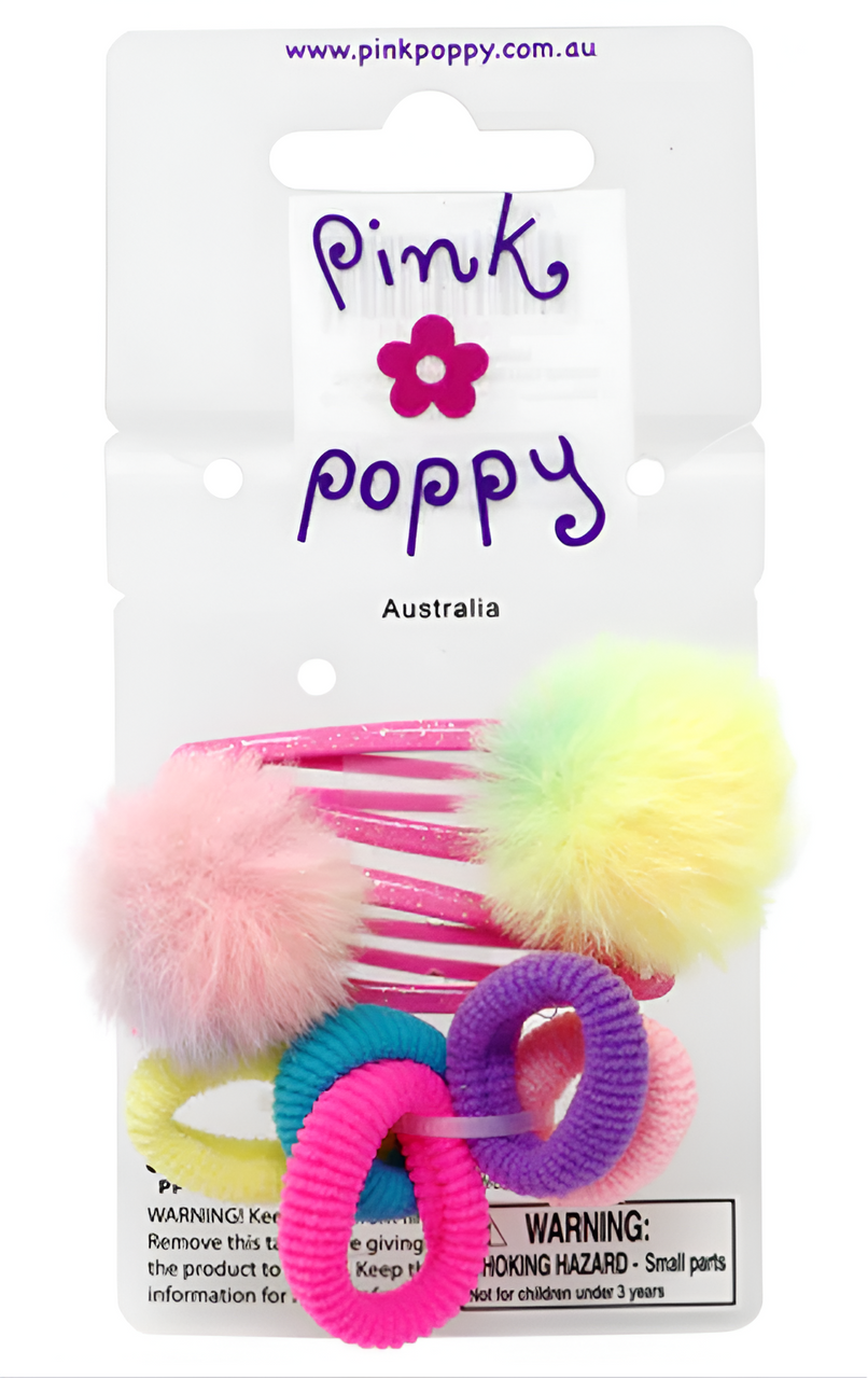 Pom Pom Hair Clips & Elastics