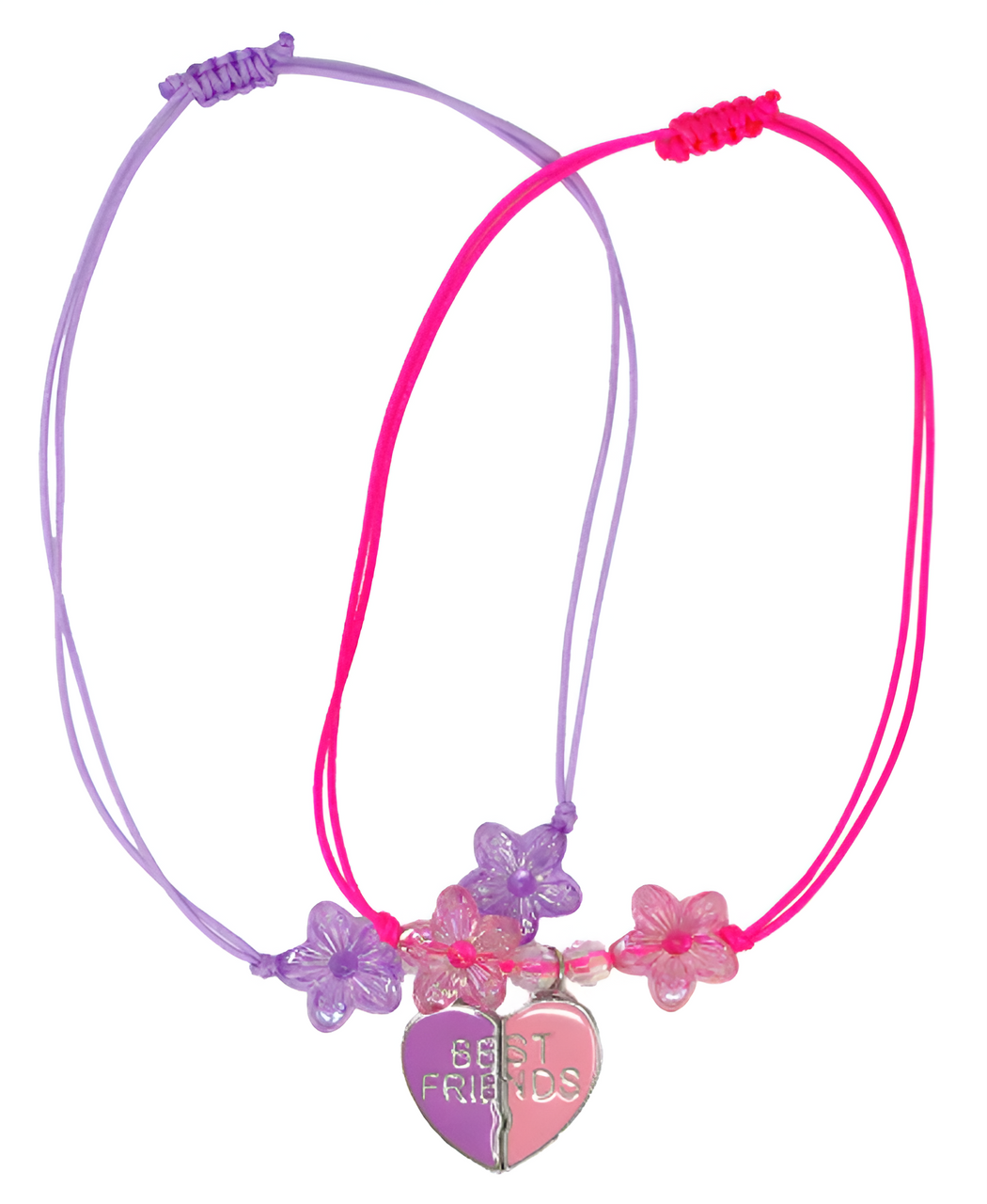 BFF Joining Heart Cord Bracelet Set