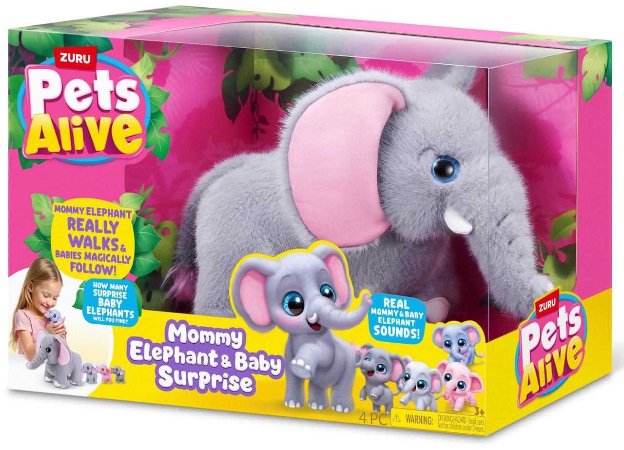 ZURU Pet's Alive Mama Elephant & Baby Surprise
