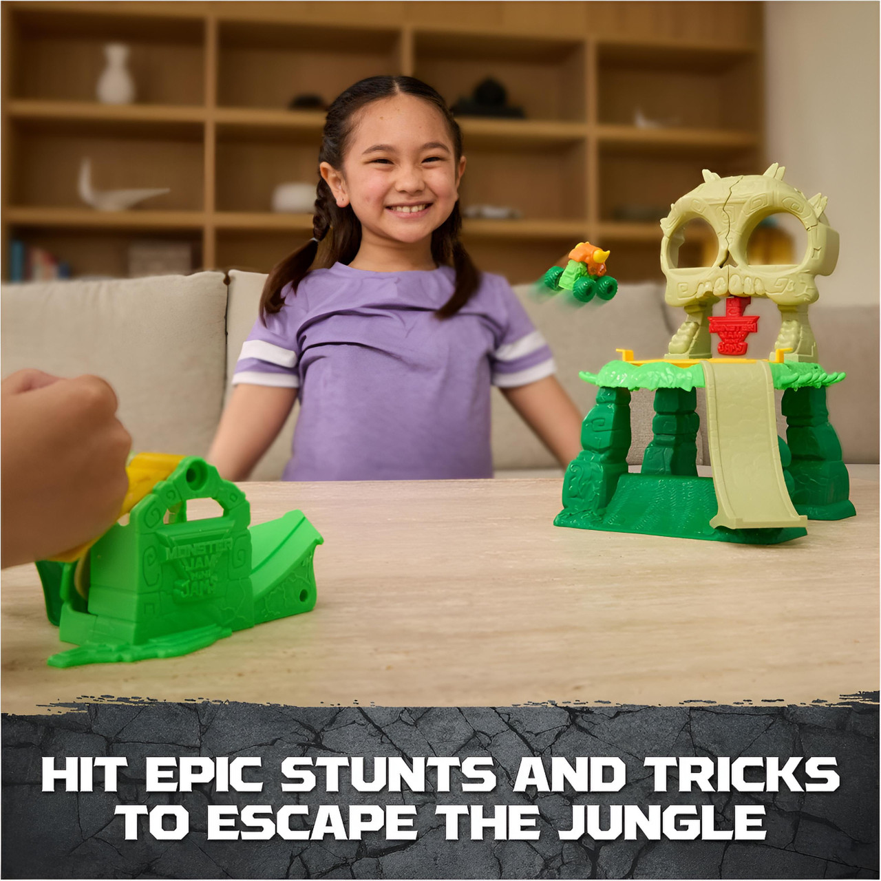 Monster Jam Mini Jams Crash and Crumble Jungle Playset